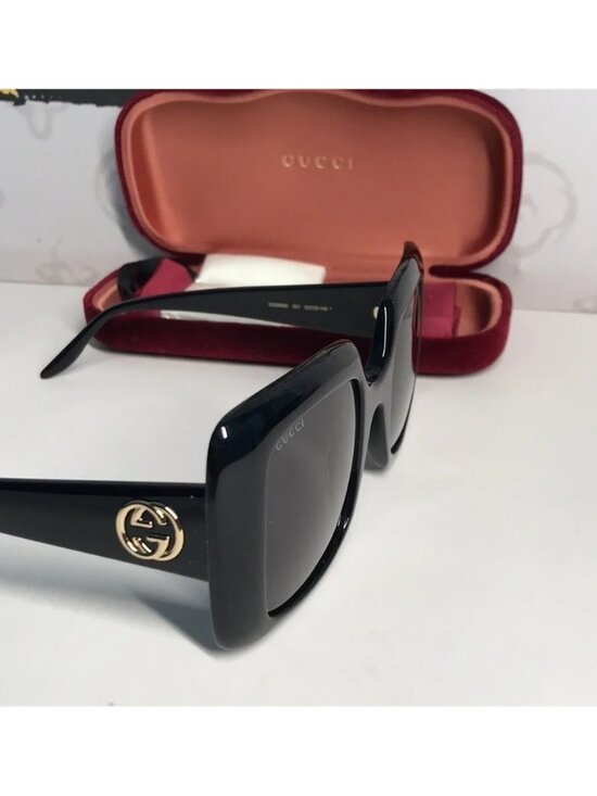 New Authentic ✨ Gucci GG0896S 001 – Oversized Black Square Sunglasses ✨ main image 5